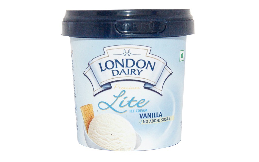 London Dairy Lite Ice Cream Vanilla No Added Sugar   Cup  125 millilitre